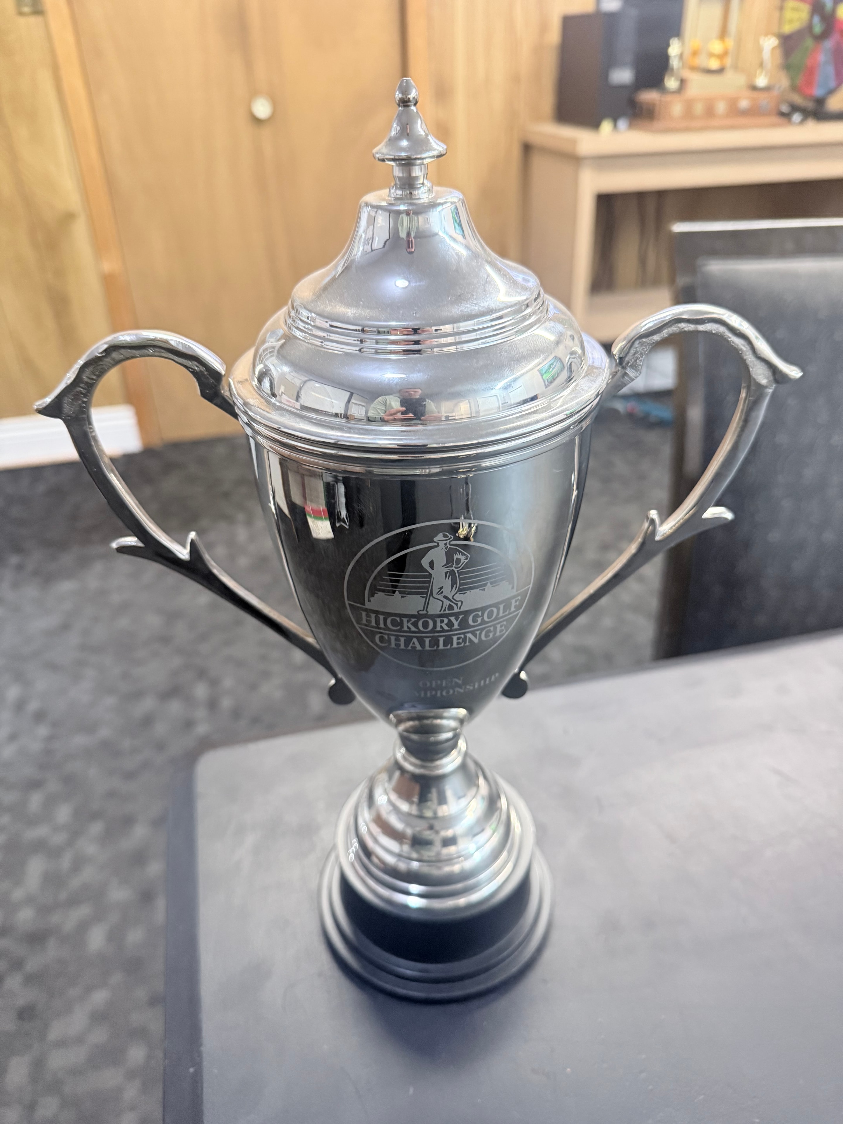 Hickory Golf Challenge engraved silver trophy